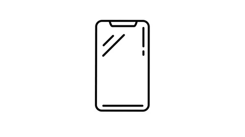 Phone animated icon displaying smartphone device screen outline Vídeo Stock 341962018