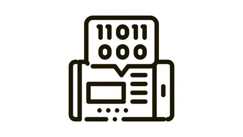 Phone app binary code Icon Animation Stock Footage 145755613