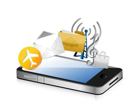 Phone app cloud computing illustration Stock Illustration