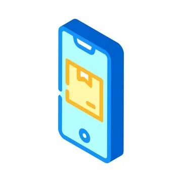 Phone app for tracking delivery isometric icon vector illustration Stock-Illustration