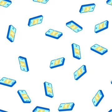 Phone app for tracking delivery isometric icon seamless pattern Stock Illustration
