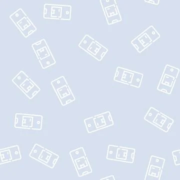 Phone app for tracking delivery line vector seamless pattern Illustrazione stock