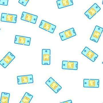 Phone app for tracking delivery vector seamless pattern Stock Illustration