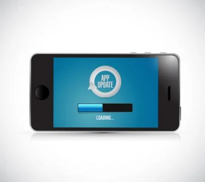 Phone, app updates loading bar illustration design Stock Illustration