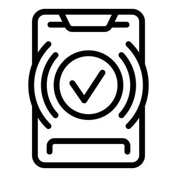 Phone application approval icon outline vector. Credit finance Stock Illustration