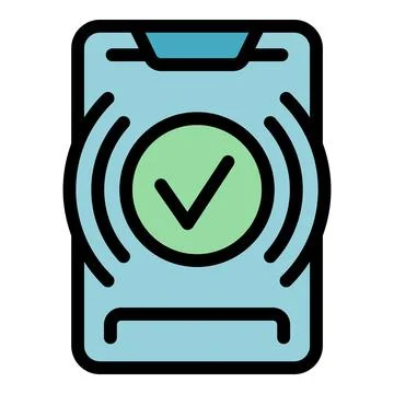 Phone application approval icon vector flat Stock Illustration