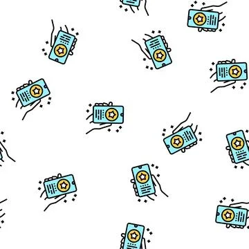 Phone application bonus vector seamless pattern Illustrazione stock