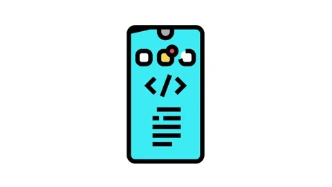 Phone application development color icon animation Stock Footage 163786435