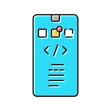 Phone application development color icon vector illustration Illustrazione stock