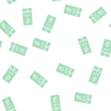 Phone application development glyph seamless pattern 스톡 일러스트