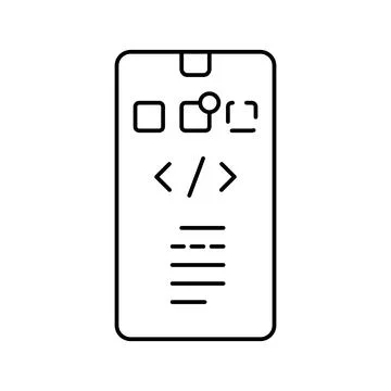 Phone application development line icon vector illustration Illustrazione stock