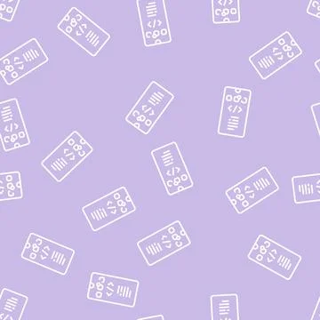 Phone application development line seamless pattern Illustrazione stock