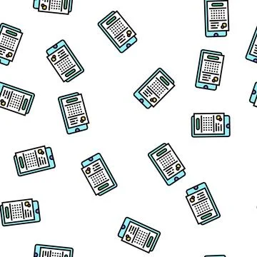 Phone application lotto vector seamless pattern Stock Illustration