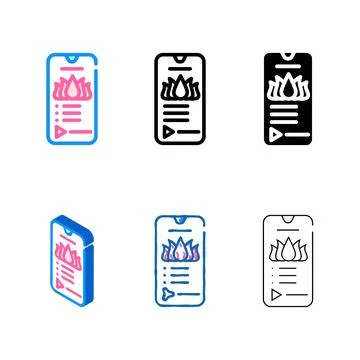 Phone application for meditation color forms icon vector Stock Illustration