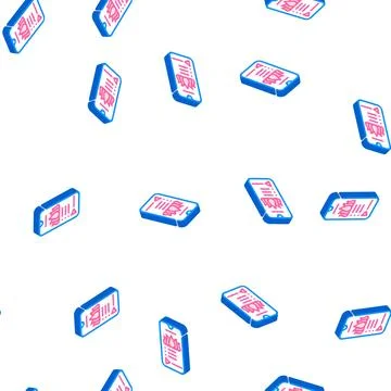 Phone application for meditation isometric icon seamless pattern Stock Illustration