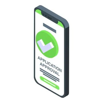 Phone approve icon isometric vector. Document form Stock Illustration