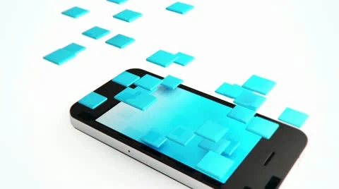 Phone with apps Stock Footage 10703235