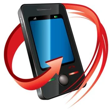 Phone with arrow Stock Illustration