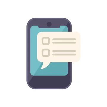 Phone assignment icon flat vector. Test paper Illustrazione stock