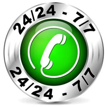 Phone assistance green Stock Illustration