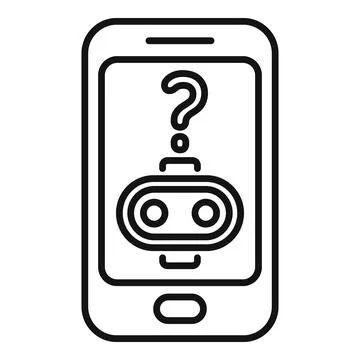 Phone assistant icon outline vector. Office service Stock Illustration