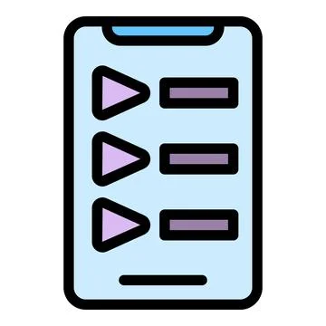 Phone audio course icon vector flat Stockillustratie