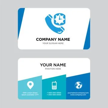 Phone auricular and clock delivery business card design template Stock-Illustration