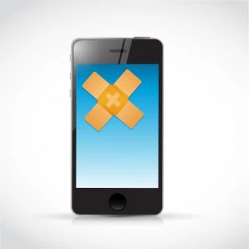 Phone band aid fix solution concept illustration Stock Illustration