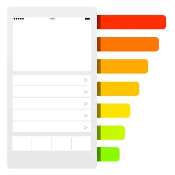 Phone barchart concept Illustrazione stock