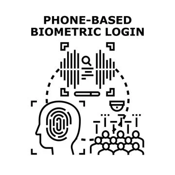 Phone based biometric login security system Stock Illustration