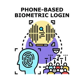 Phone based biometric login security system Stock Illustration