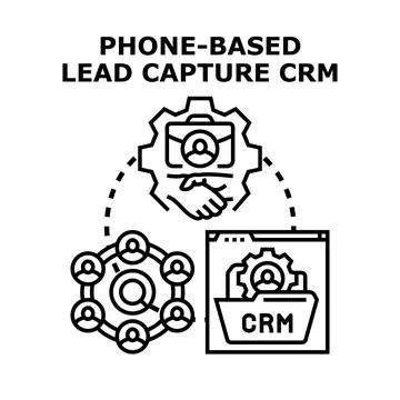 Phone based lead capture customer relationship management Stock Illustration