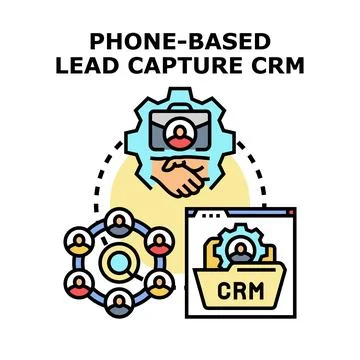 Phone based lead capture customer relationship management Stock Illustration
