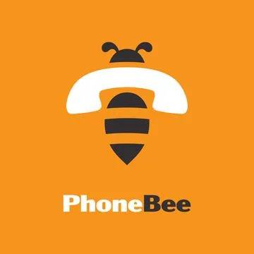 Phone Bee Logo Ilustração Stock