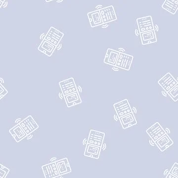 Phone binding card line seamless pattern Stock Illustration