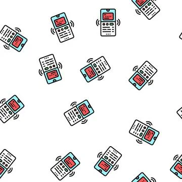 Phone binding card vector seamless pattern Stock Illustration