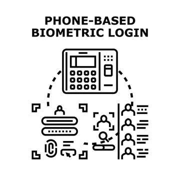 Phone biometric login access authentication security system Stock Illustration