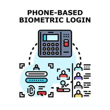 Phone biometric login access authentication security system Stock Illustration
