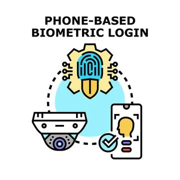 Phone biometric login security system access Stock Illustration