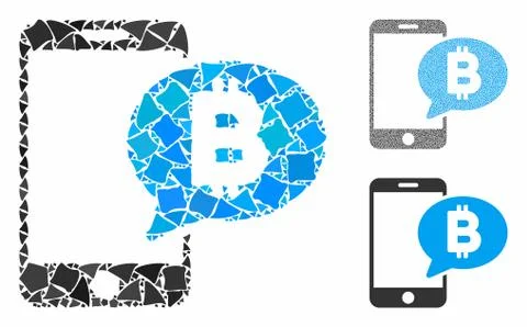 Phone Bitcoin SMS Composition Icon of Inequal Elements イラスト素材