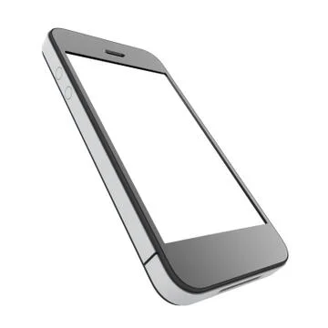 Phone with blank screen isolated on white background Illustrazione stock
