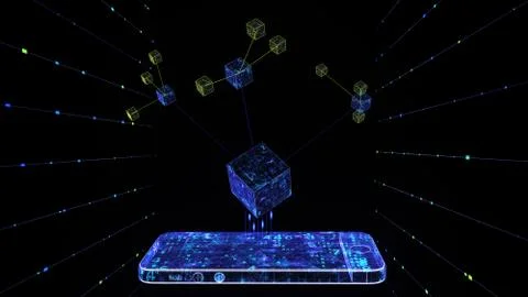 Phone blockchain Stock Illustration