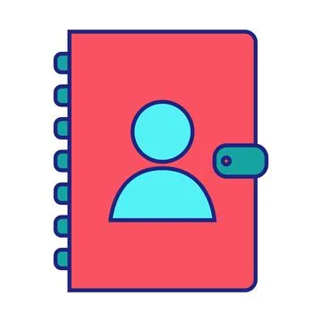 Phone Book Icon Flat Design Vector Stock Illustration