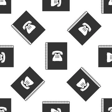 Phone book icon seamless pattern on white background. Address book. Telephone Stock Illustration