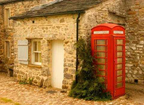 Phone booth. arncliffe. Stock Photos