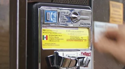 Phone Booth CU 2 - Hang Up Coin Release Stock Footage 11023115