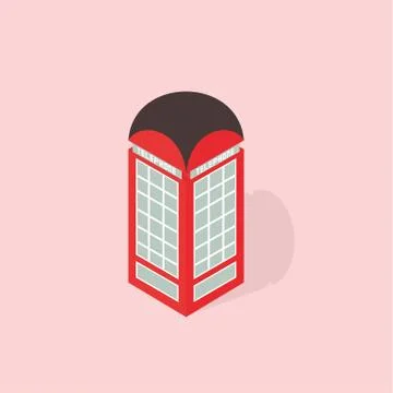 Phone booth isometric Stock Illustration