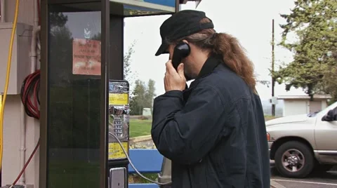 Phone Booth MS 1 Insert Coins and Dial Stock Footage