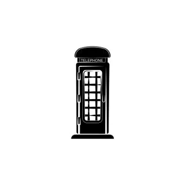 Phone booth vector black on white background Stock Illustration