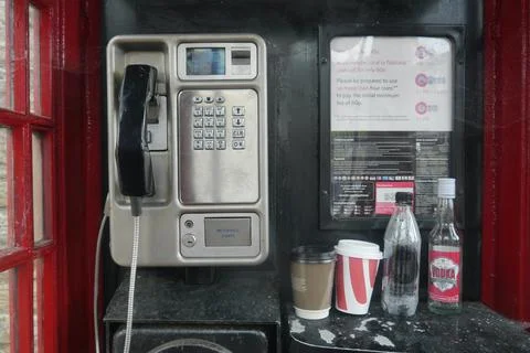 A Phone Box interior. 스톡 사진